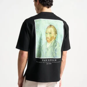Self Portrait - Van Gogh Cotton T-Shirt - Black