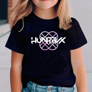 T-shirt Enfant KPOP Demon Hunter – Logo HUNTR/X Officiel | Style Minimaliste K-pop