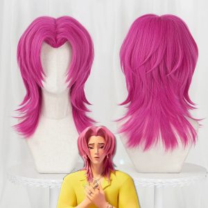 Perruque Cosplay Romance – KPop Demon Hunters – Cheveux Rose Longs Dégradés Taille Unique