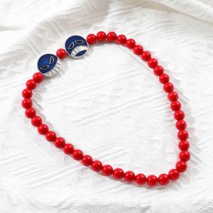 Collier de Perles Rouges à Double Tête de Portgas D Ace