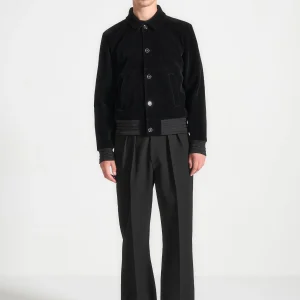 Velvet Trucker Jacket - Black