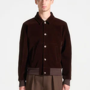 Velvet Trucker Jacket - Brown